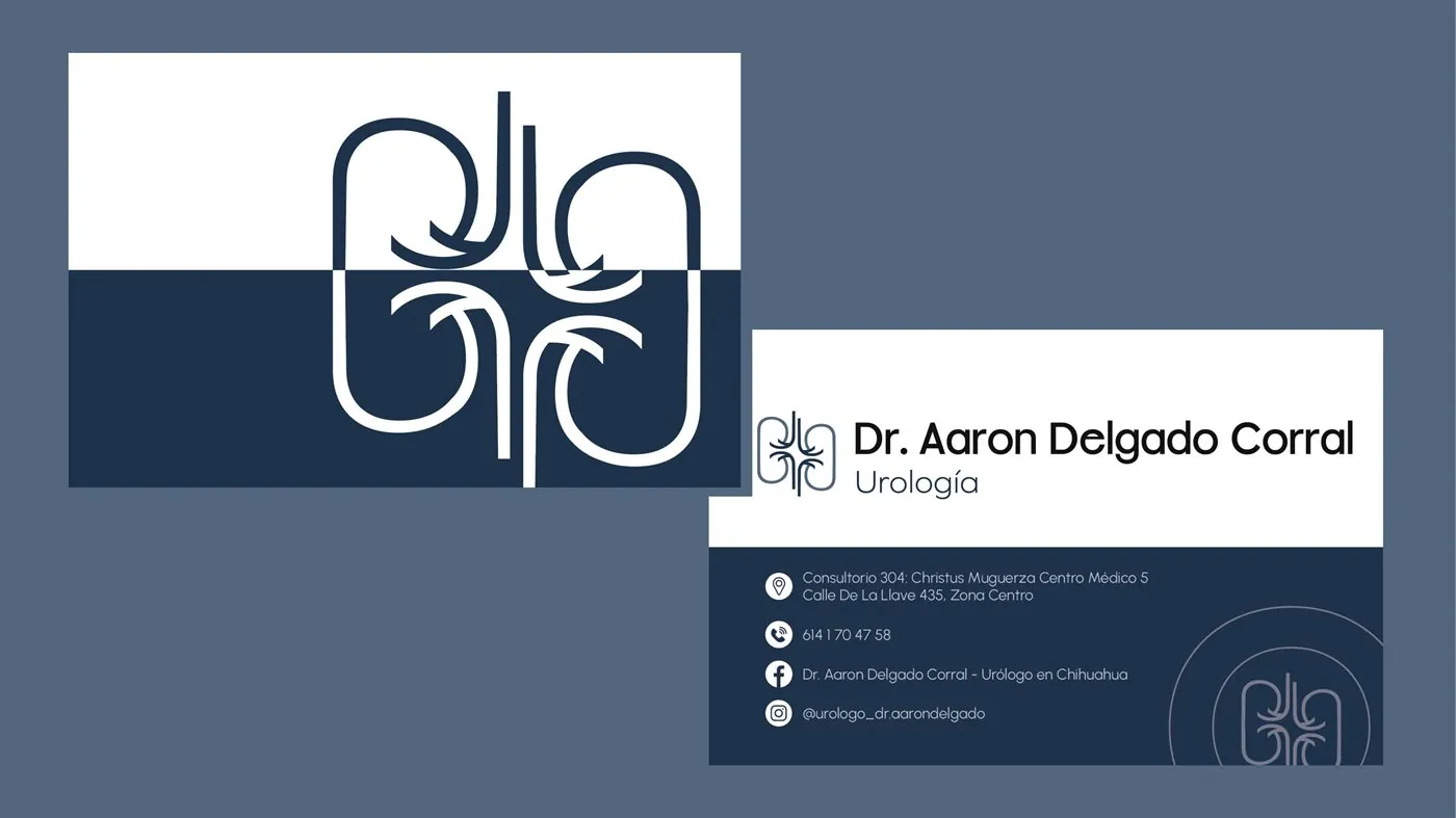 Mockup de tarjetas de presentación de identidad médica diseñada por CLÍNICA MKT