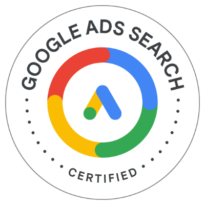 Insignia de certificación Google Ads Search obtenida por CLÍNICA MKT
